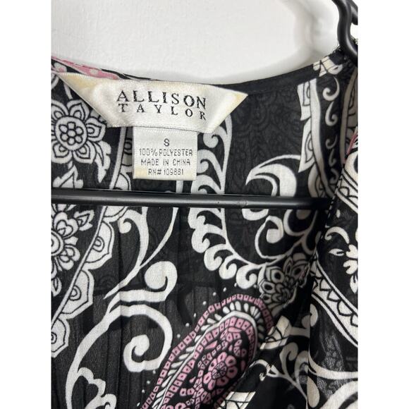 Allison Taylor Paisley Print Short Sleeve Blouse, Small - Picture 2 of 5